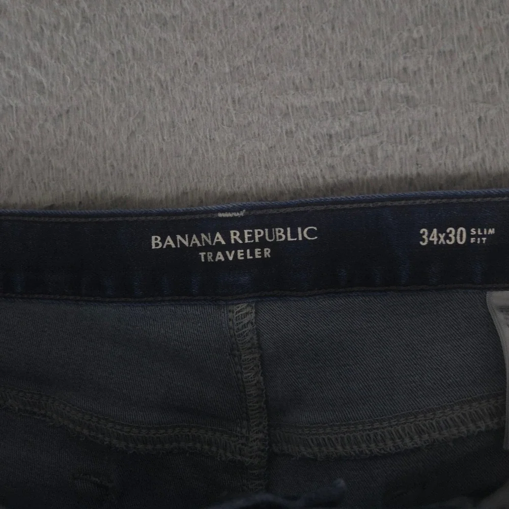 Banana Republic Jeans Mens 34x30 Blue Slim Fit Traveler Stretch Denim Pants